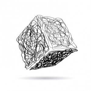 Vector sign scribble of a cube